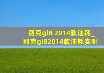 别克gl8 2014款油耗_别克gl82014款油耗实测